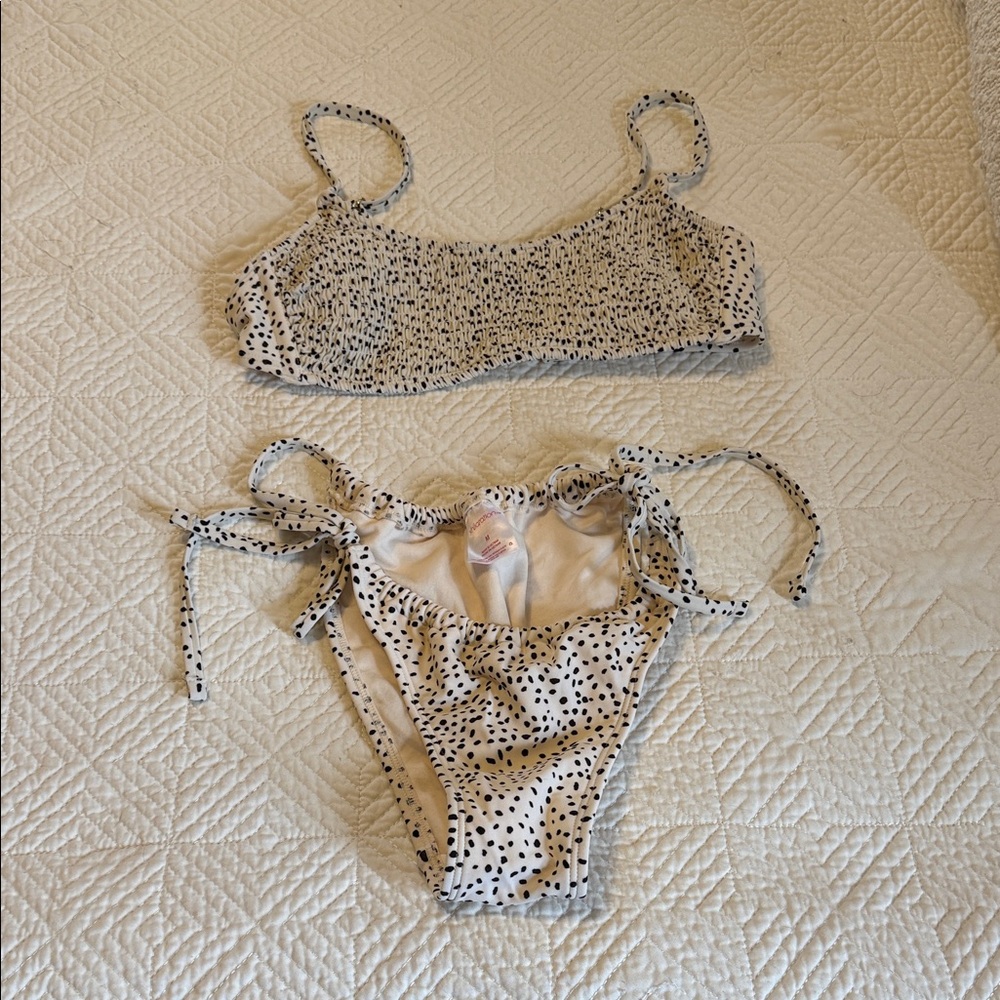 Xhilaration Cream and Black Spotted Bikini